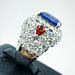 RESERVED! CORNFLOWER 11.54TCW CEYLON Blue Sapphire & Diamonds in 18K solid handmade white gold ring