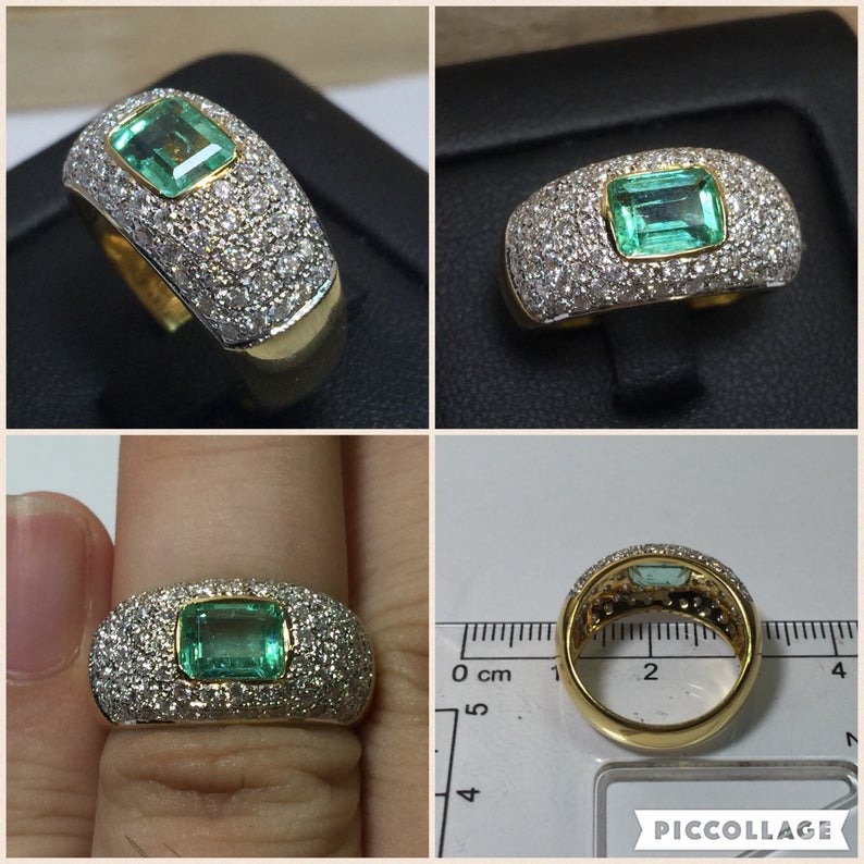 RESERVED AAA+ 1.86ct. Colombian Emerald & VVS Diamonds in 18k solid custom-made handcrafted ring engagenement wedding