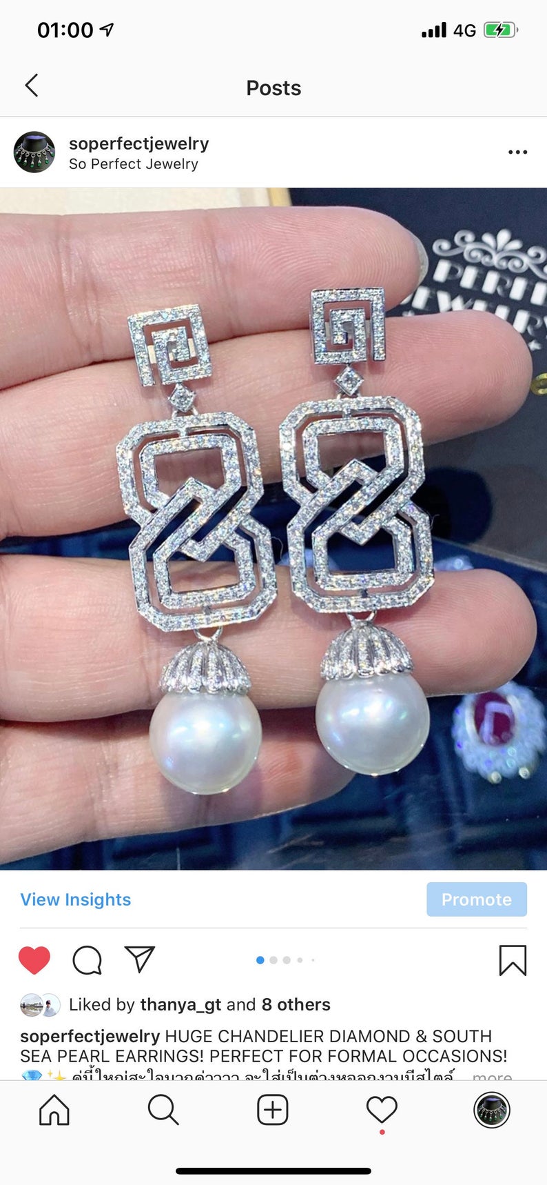 OVERSIZE! White South Sea Pearls VVS Diamonds In 18K Solid White Gold Earrings handmade dangle drop modern natural golden white Chandelier