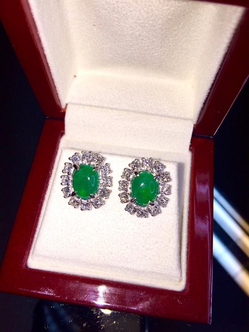 COLOMBIAN! 5.21TCW Emerald & F/VS Diamonds in handmade 18K solid white gold ring vintage retro engagement wedding natural green vivid zambia